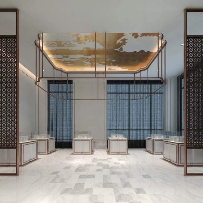 鄭州康橋地產一號院現代中式售樓部戶型展示區(qū)裝修設計效果圖