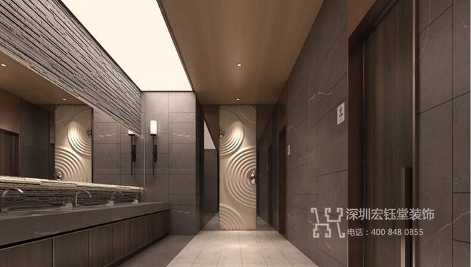 鄭州康橋地產一號院現代中式售樓部衛(wèi)生間裝修設計效果圖