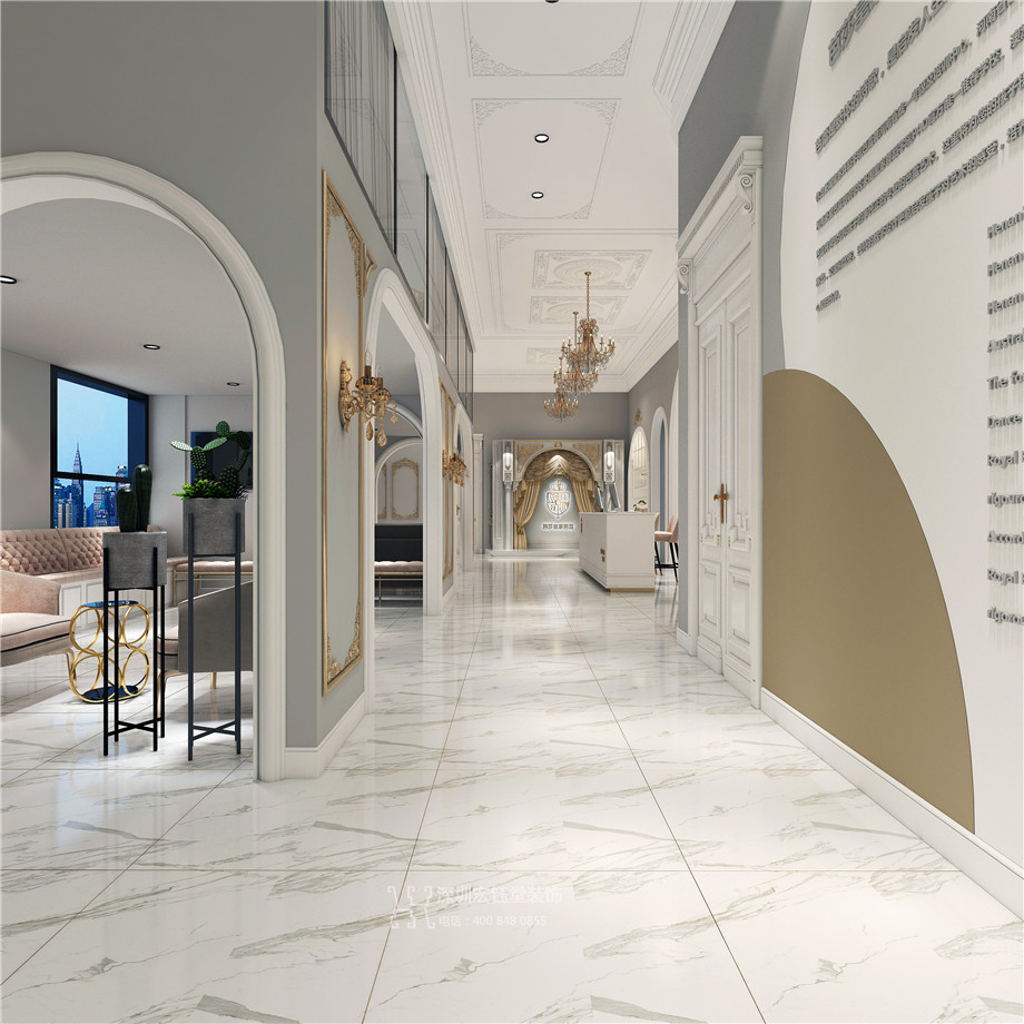 芭莎皇家芭蕾舞蹈培訓(xùn)學(xué)校設(shè)計方案-前廳效果圖-鄭州舞蹈培訓(xùn)設(shè)計案例