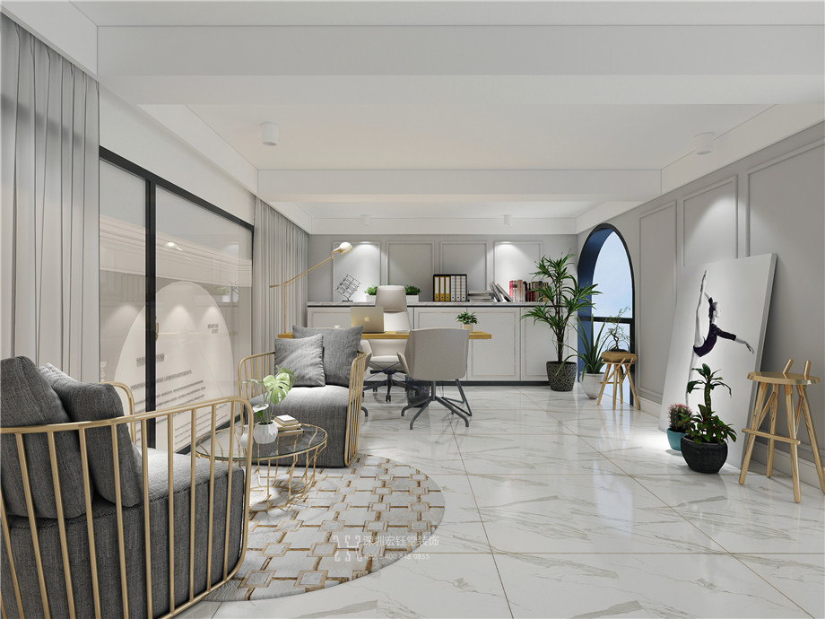 芭莎皇家芭蕾舞蹈培訓(xùn)學(xué)校設(shè)計方案-休息區(qū)效果圖-鄭州舞蹈培訓(xùn)設(shè)計案例