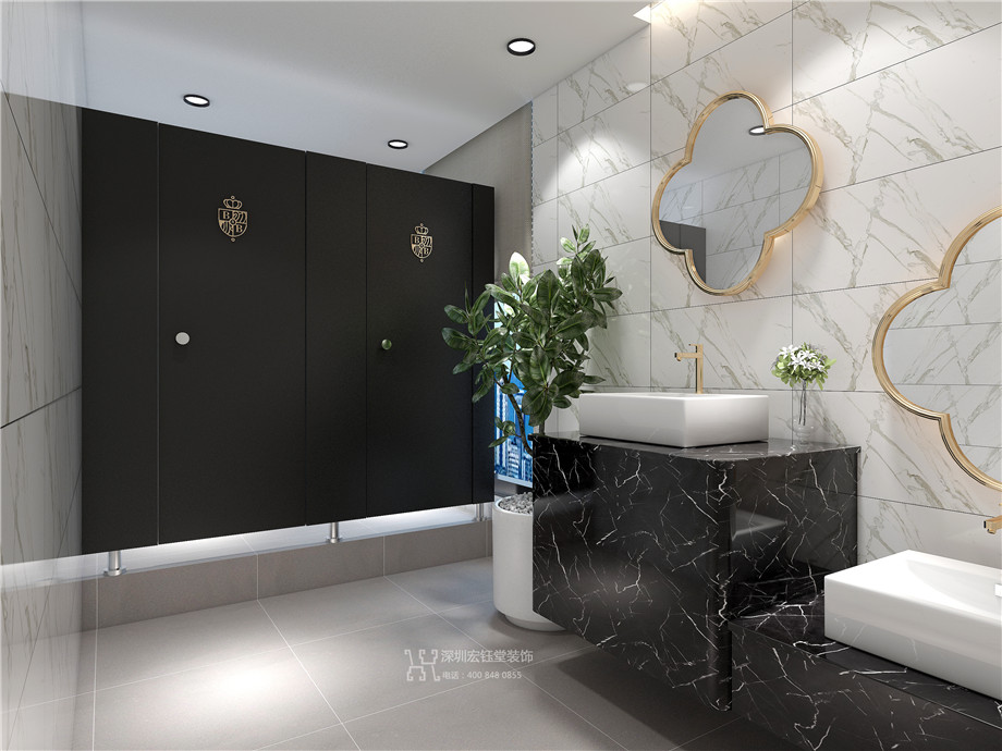 芭莎皇家芭蕾舞蹈培訓(xùn)學(xué)校設(shè)計方案-洗手間效果圖-鄭州舞蹈培訓(xùn)設(shè)計案例