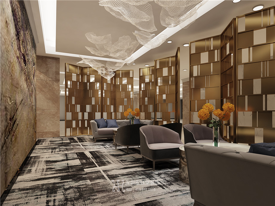 鄭州九龍國際售樓部VIP洽談區(qū)裝修設(shè)計(jì)效果圖