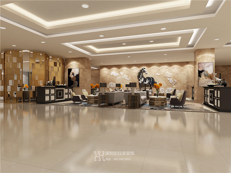 鄭州九龍國際售樓部休閑區(qū)裝修設(shè)計(jì)效果圖