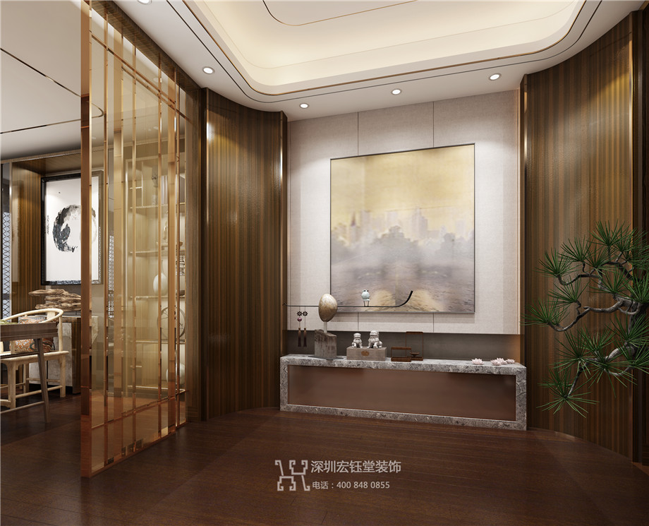 濮陽江南里現(xiàn)代中式別墅樣板間玄關(guān)裝修設計方案 濮陽江南里現(xiàn)代中式別墅樣板間玄關(guān)裝修設計方案