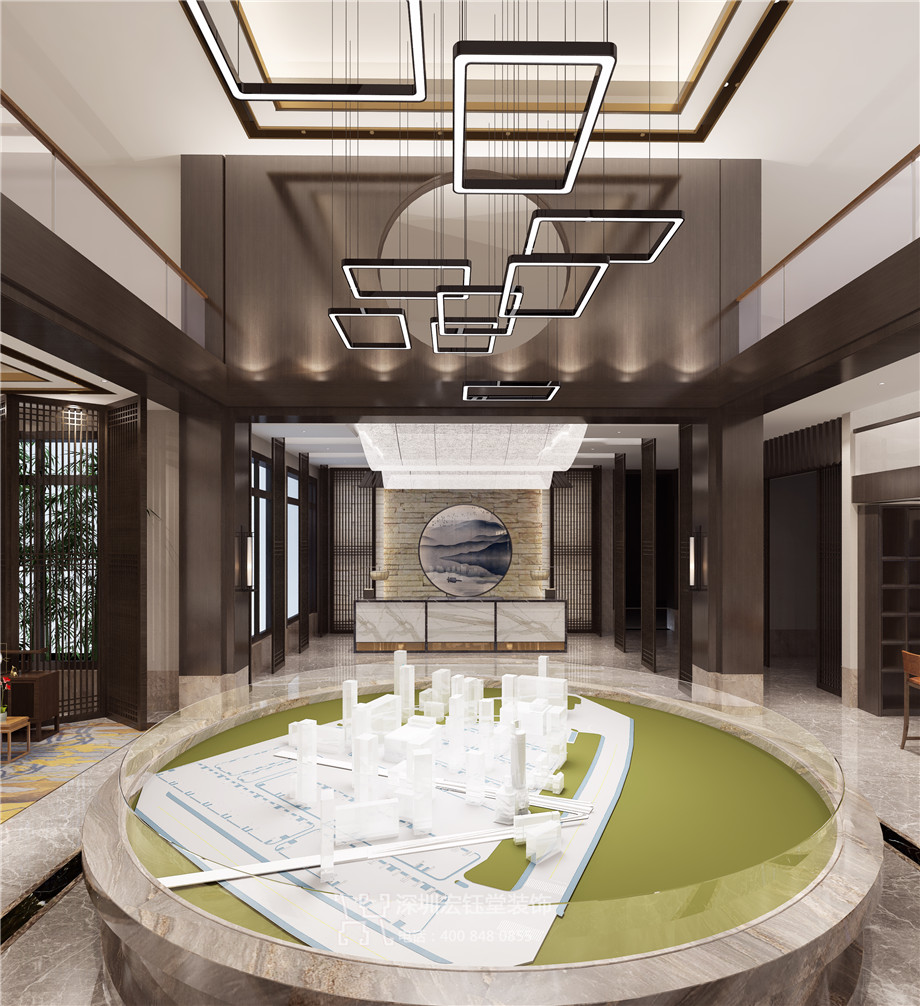 濮陽江南里新中式禪意售樓部沙盤區(qū)設(shè)計案例 濮陽江南里新中式禪意售樓部沙盤區(qū)設(shè)計案例