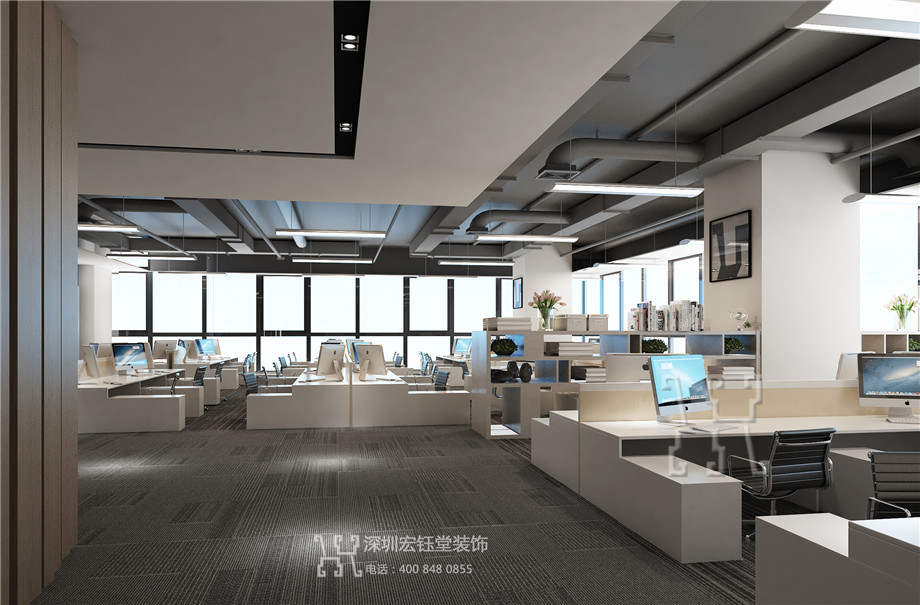 鄭州楷林秉原投資擔保公司辦公室辦公區(qū)裝修設計效果圖