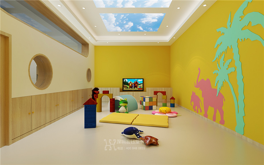 維貝尼兒童教育中心裝修設(shè)計(jì)方案-玩耍教室效果圖