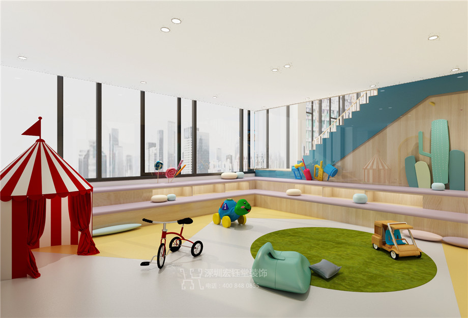 維貝尼兒童教育中心裝修設(shè)計(jì)方案-家長(zhǎng)等待區(qū)效果圖