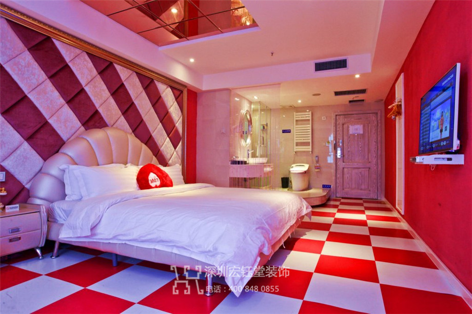 鄭州山楂樹情侶主題酒店裝修設計實景圖 鄭州山楂樹情侶主題酒店裝修設計實景圖