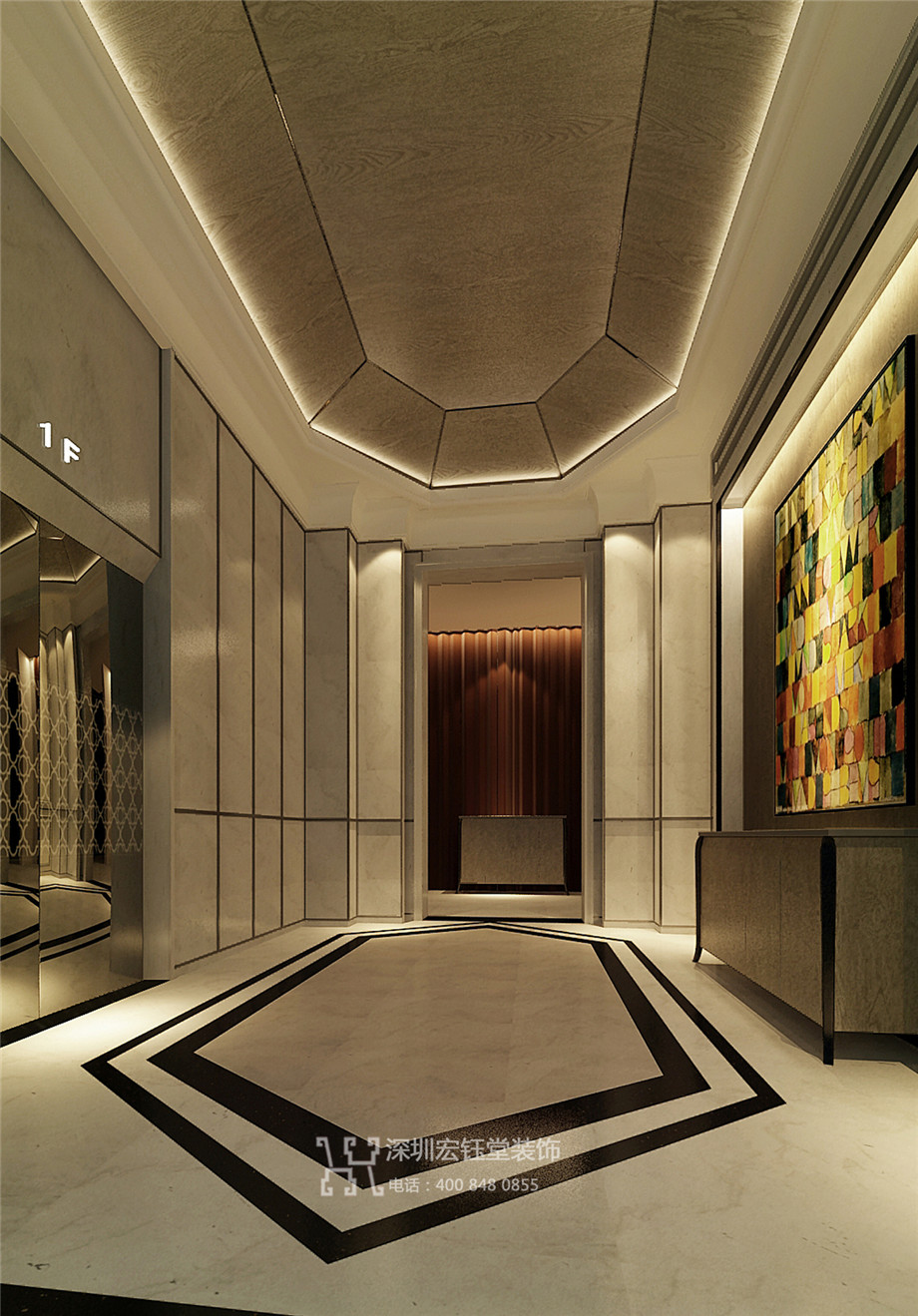 開封東方豪庭精品商務(wù)酒店電梯廳裝修設(shè)計效果圖 開封東方豪庭精品商務(wù)酒店電梯廳裝修設(shè)計效果圖