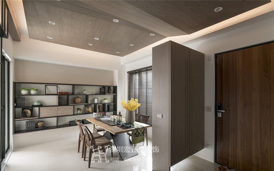 鄭州周宅五層花園別墅和風(fēng)茶室裝修設(shè)計方案