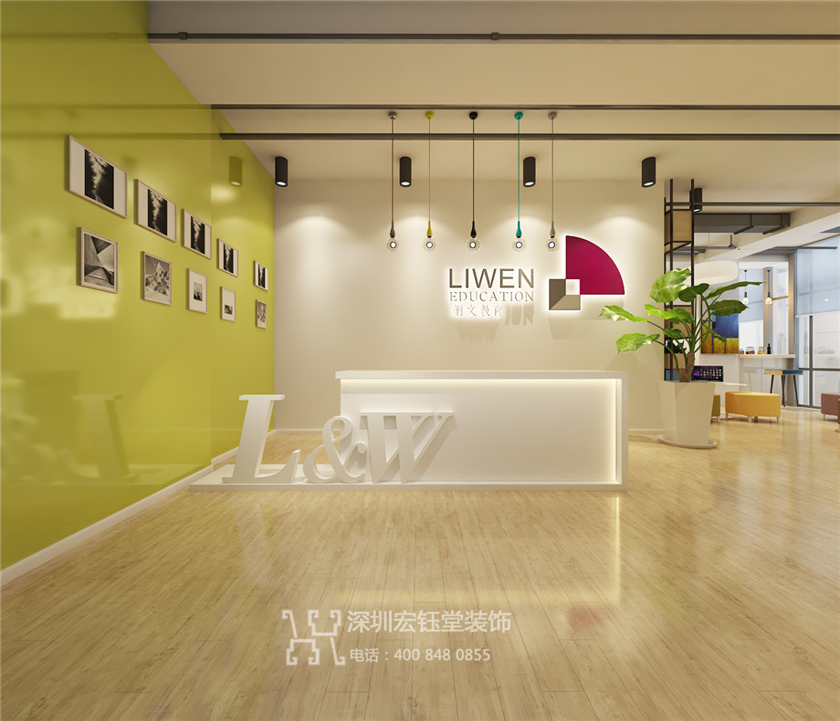 鄭州俐文教育培訓機構前臺接待裝修設計案例