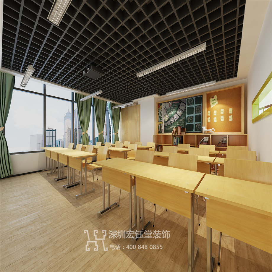鄭州俐文教育培訓機構教室裝修設計效果圖