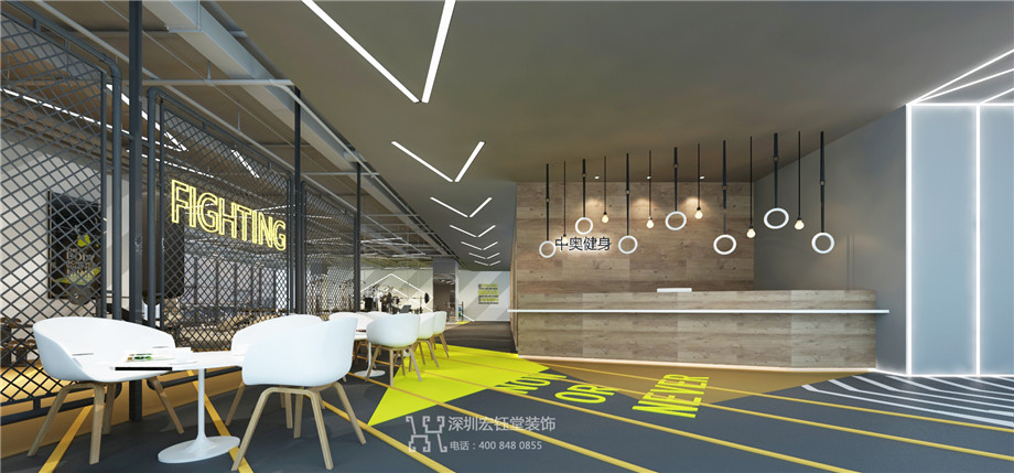 鄭州中奧時尚工業(yè)風(fēng)健身房裝修設(shè)計方案效果圖 鄭州中奧時尚工業(yè)風(fēng)健身房裝修設(shè)計方案效果圖