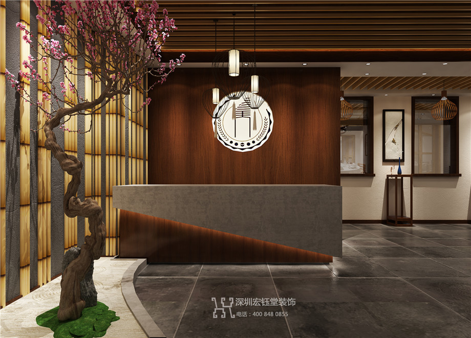 鄭州禪茶一味中式茶樓接待區(qū)裝修設(shè)計案例 鄭州禪茶一味中式茶樓接待區(qū)裝修設(shè)計案例