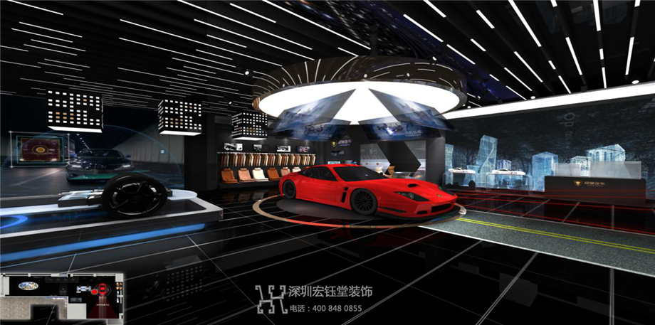 綠馳汽車集團綠色能源汽車展廳展示區(qū)裝修設計圖