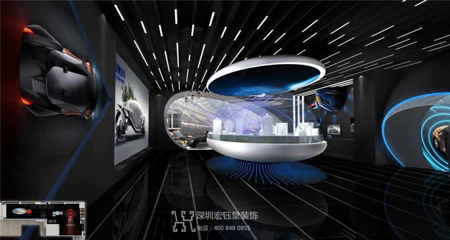 綠馳汽車集團綠色能源汽車展廳裝修設計效果圖