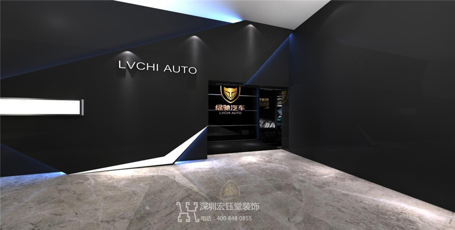 綠馳汽車集團綠色能源汽車展廳人口裝修設計方案
