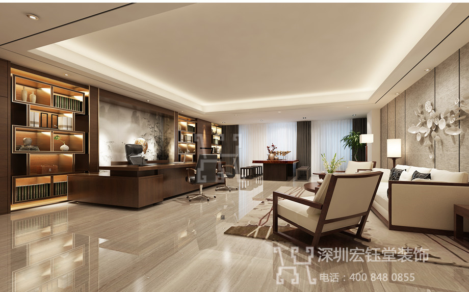 鄭州現(xiàn)代新中式董事長辦公室裝修設(shè)計圖 鄭州現(xiàn)代新中式董事長辦公室裝修設(shè)計圖