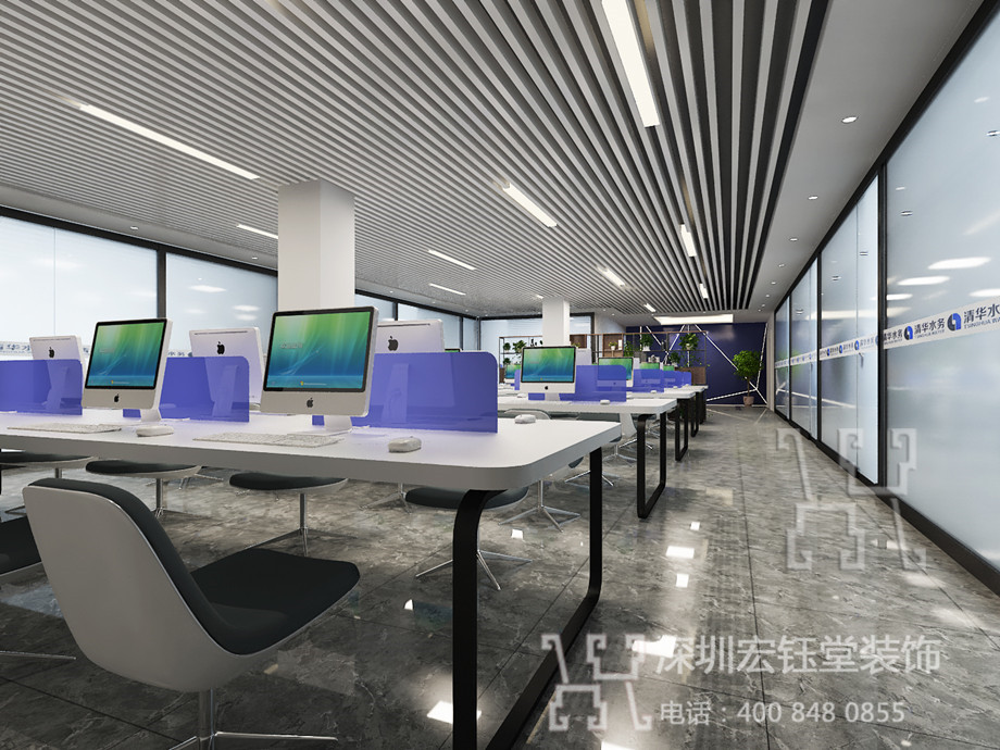 河南清華水務(wù)時尚簡約風(fēng)辦公室裝修設(shè)計方案-開敞辦公室設(shè)計效果圖 河南清華水務(wù)時尚簡約風(fēng)辦公室裝修設(shè)計方案-開敞辦公室設(shè)計效果圖