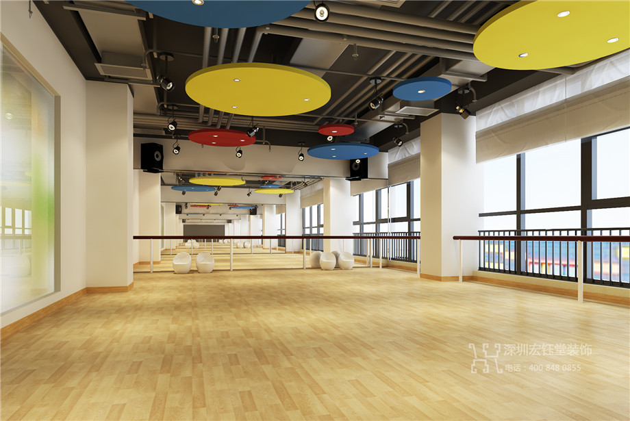 鄭州兒童培訓(xùn)中心裝修設(shè)計方案-北藝創(chuàng)想舞蹈教室效果圖