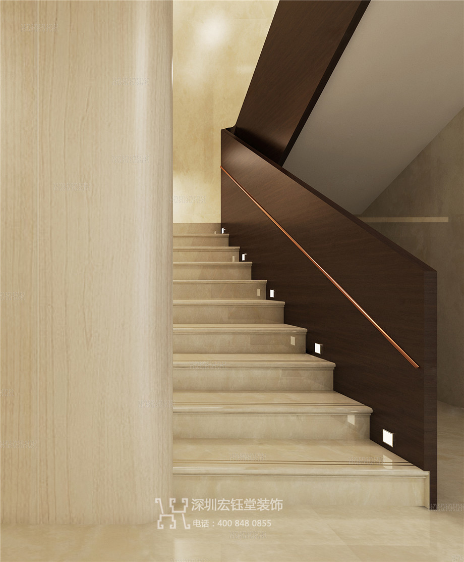 鄭州現(xiàn)代奢華風鄒公館別墅樓梯裝修設計效果圖 鄭州現(xiàn)代奢華風鄒公館別墅樓梯裝修設計效果圖