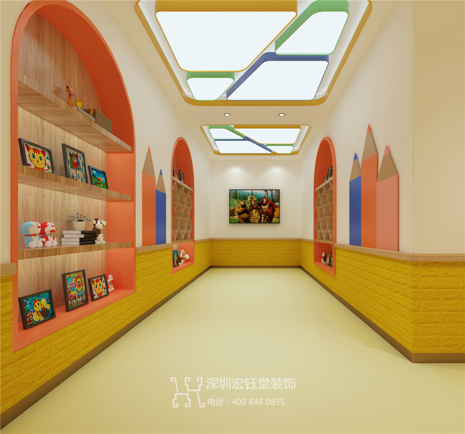 鄭州連鎖少兒藝術(shù)培訓(xùn)學(xué)校走廊裝修設(shè)計(jì)方案