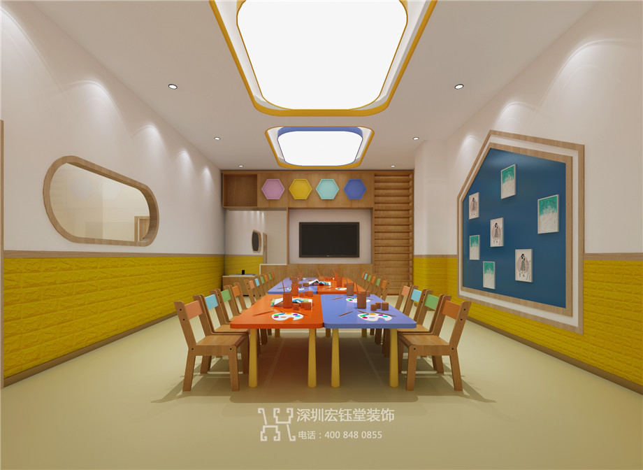 鄭州連鎖少兒藝術(shù)培訓(xùn)學(xué)校美術(shù)教室裝修案例