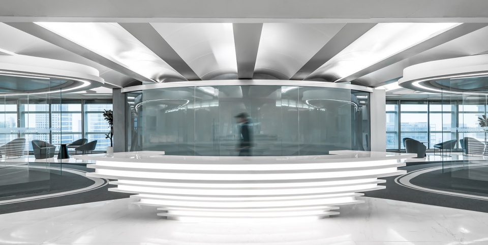 科技感辦公室前臺裝修設(shè)計圖 科技感辦公室前臺裝修設(shè)計圖