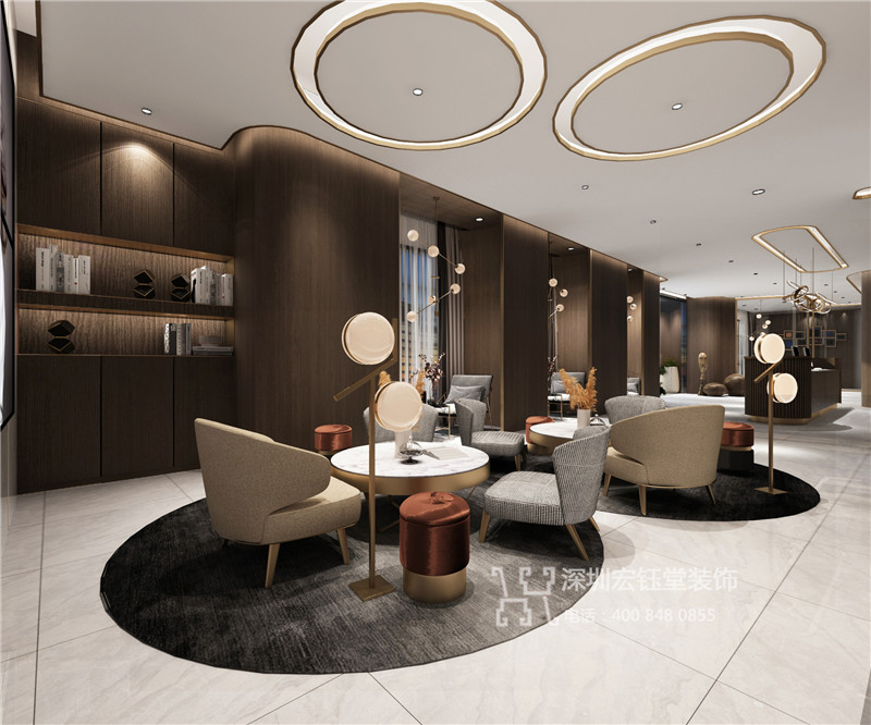 鄭州天卿高端醫(yī)療美容機構(gòu)接待區(qū)裝修設(shè)計方案效果圖