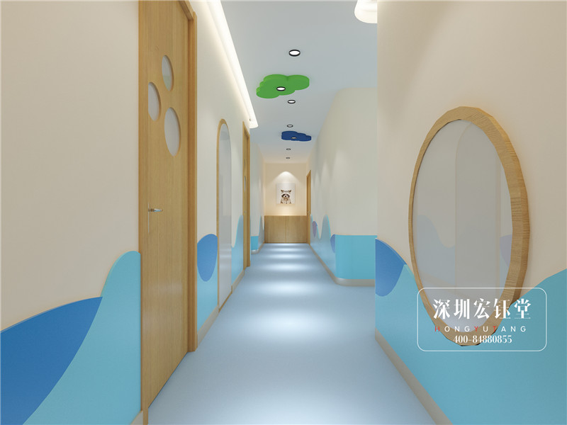 藝學(xué)堂少兒藝術(shù)培訓(xùn)學(xué)校走廊方案實景圖