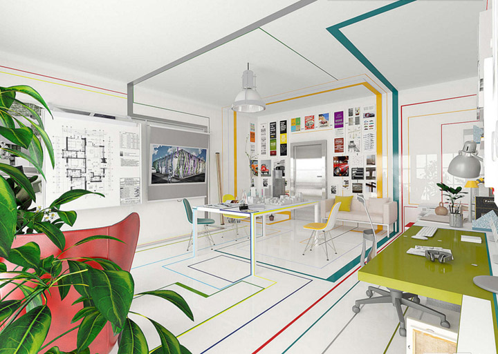 彩色線條辦公室設(shè)計(jì)案例 彩色線條辦公室設(shè)計(jì)案例
