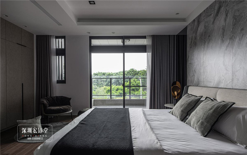 鄭州現(xiàn)代風(fēng)三層獨棟別墅臥室裝修設(shè)計實景圖