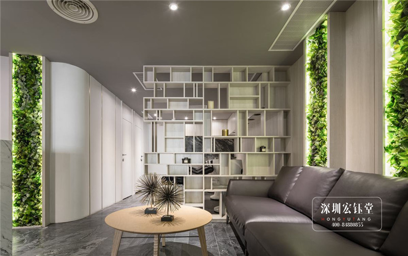 都市花園主題美發(fā)沙龍等待區(qū)裝修設(shè)計(jì)圖