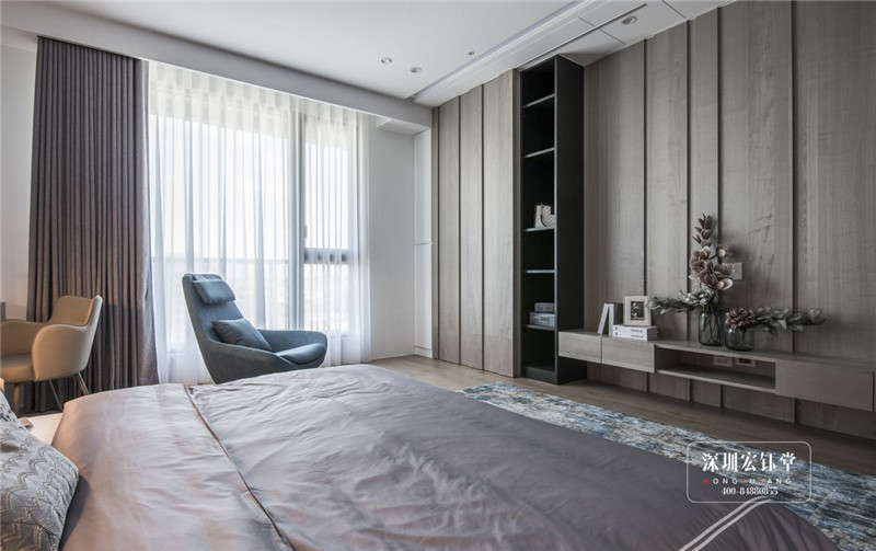 鄭州280平現(xiàn)代禪意萬公館別墅臥室裝修設(shè)計(jì)圖