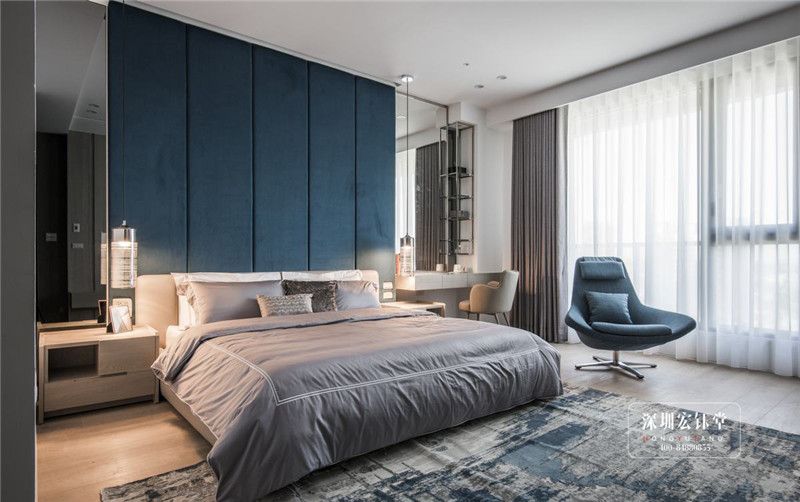 鄭州280平現(xiàn)代禪意萬公館別墅主臥裝修設(shè)計(jì)圖