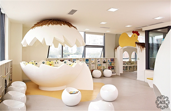 以蛋殼為主題的創(chuàng)意幼兒園閱讀游戲區(qū)裝修設(shè)計(jì)案例賞析 以蛋殼為主題的創(chuàng)意幼兒園閱讀游戲區(qū)裝修設(shè)計(jì)案例賞析