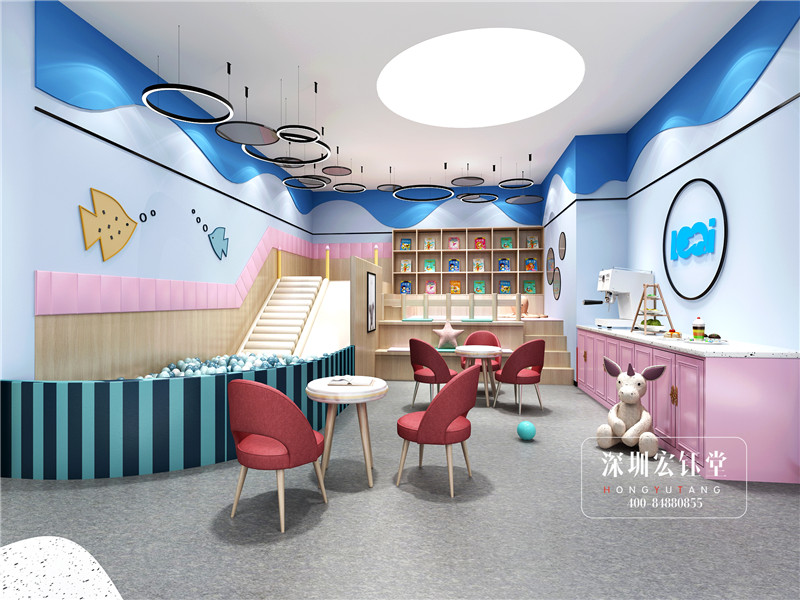 鄭州樂旗親子游泳館游樂區(qū)裝修設(shè)計效果圖