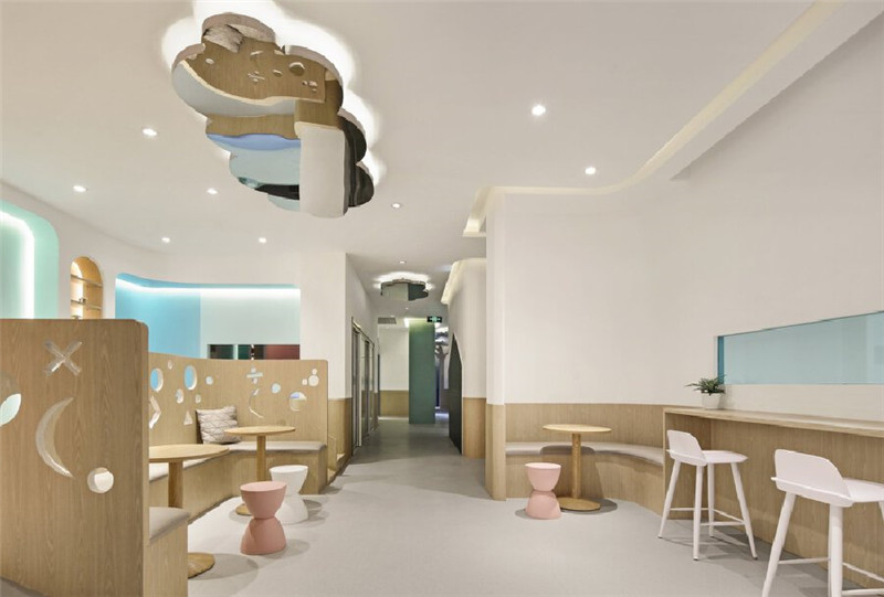 布丁兒童情商早教機構休閑區(qū)裝修實景圖