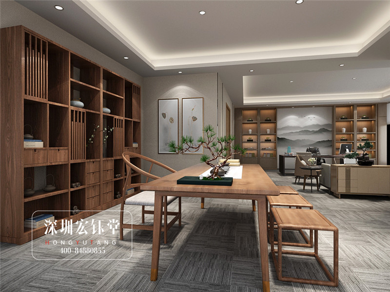 河南鷹豪科技公司新中式董事長(zhǎng)辦公室裝修設(shè)計(jì)圖 河南鷹豪科技公司新中式董事長(zhǎng)辦公室裝修設(shè)計(jì)圖