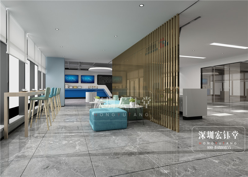 河南信安世紀辦公室接待區(qū)裝修效果圖