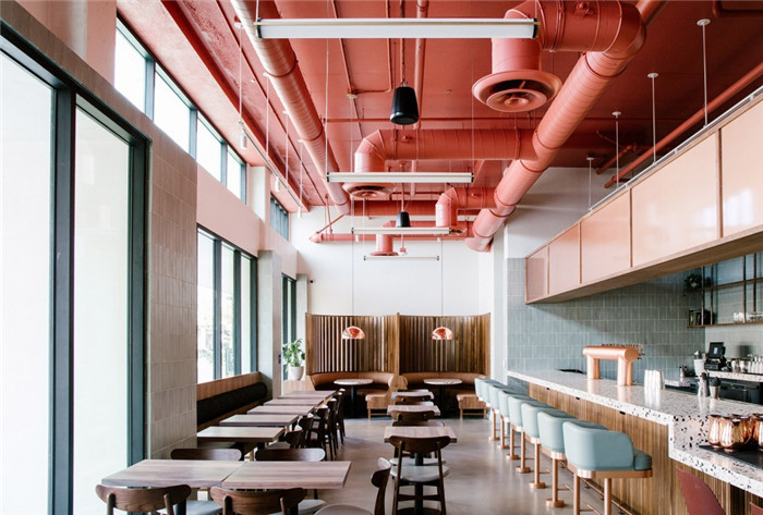 鄭州宏鈺堂分享粉紅色工業(yè)風餐廳酒吧裝修設計方案 鄭州宏鈺堂分享粉紅色工業(yè)風餐廳酒吧裝修設計方案