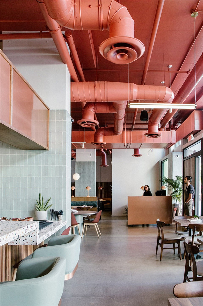 鄭州宏鈺堂分享粉紅色工業(yè)風餐廳酒吧裝修設計方案 鄭州宏鈺堂分享粉紅色工業(yè)風餐廳酒吧裝修設計方案