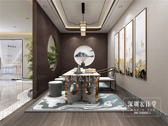 鄭州華融地產(chǎn)新中式辦公室接待處茶室裝修設(shè)計(jì)效果圖 鄭州華融地產(chǎn)新中式辦公室接待處茶室裝修設(shè)計(jì)效果圖
