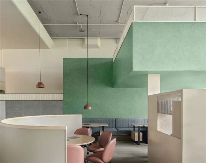 薄荷綠色系清新自然的特色火鍋店裝修設(shè)計實景圖 薄荷綠色系清新自然的特色火鍋店裝修設(shè)計實景圖