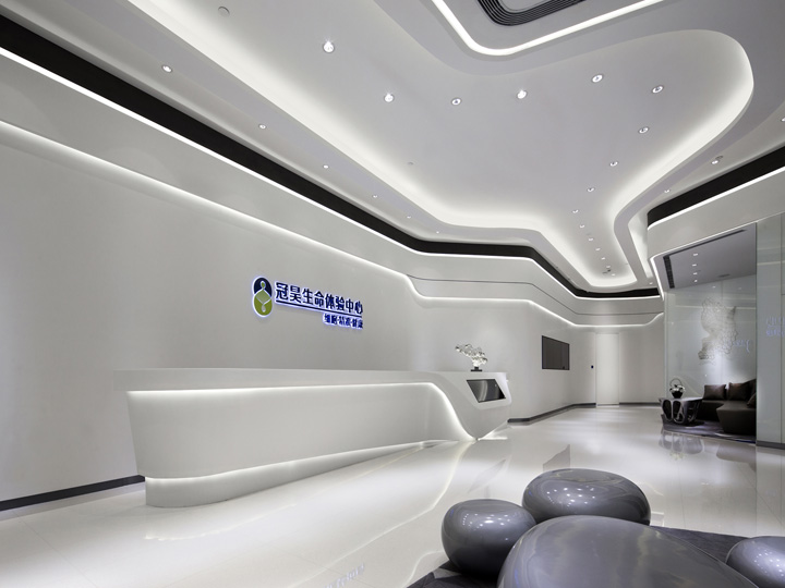 高科技生物公司辦公室前臺(tái)&多媒體展廳裝修設(shè)計(jì)方案