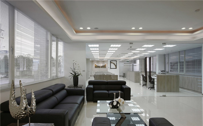 現(xiàn)代通透的清海化工集團(tuán)辦公室前廳設(shè)計(jì)裝修實(shí)景圖