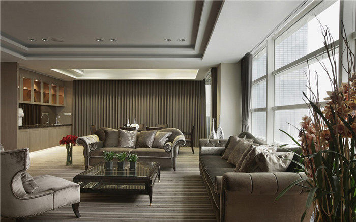 現(xiàn)代通透的清?；ぜ瘓F(tuán)董事長(zhǎng)辦公室設(shè)計(jì)裝修實(shí)景圖
