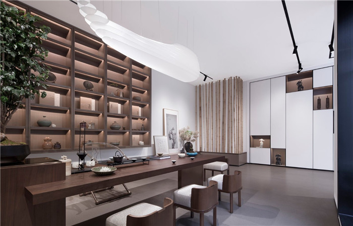 東方美學(xué)高端家居展廳茶歇區(qū)展示裝修設(shè)計實景圖 東方美學(xué)高端家居展廳茶歇區(qū)展示裝修設(shè)計實景圖