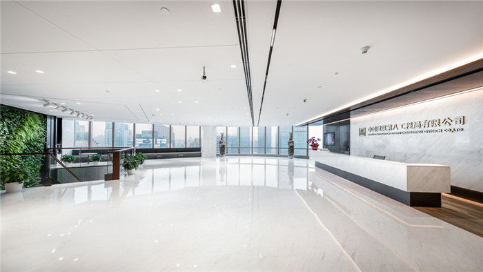 中建八局9000平高端中式總部辦公室大廳裝修設(shè)計(jì)案例